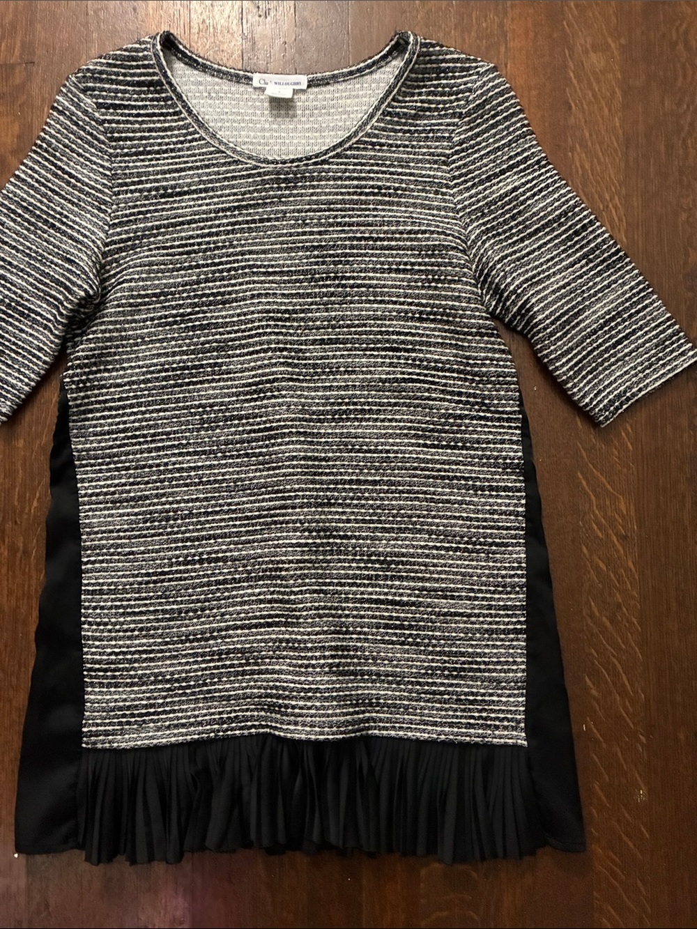 Anthropologie Clu & Willoughby & Black Striped Girls' Knit Top Ruffle Peplum